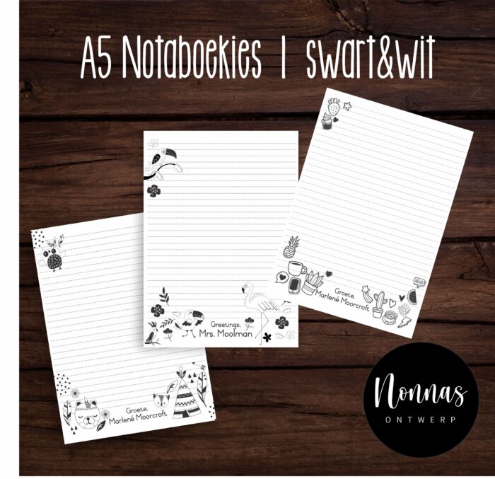 ABB001 - A5 Swart en Wit