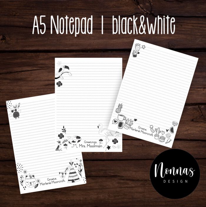 EBB001 - A5 Black & White
