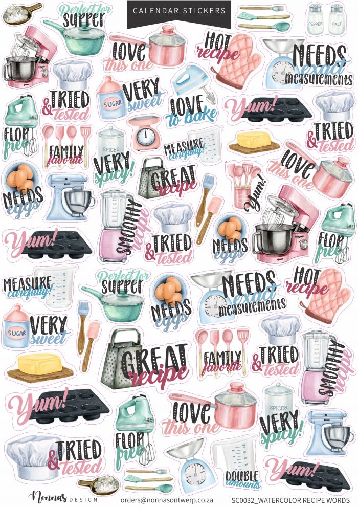 EPS032 - Watercolor Recipe Words - Image 2